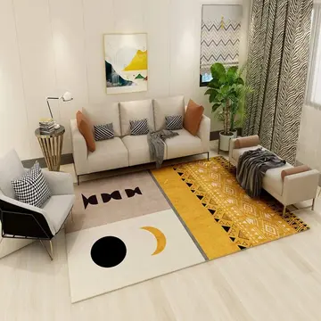 Cover of MOXIC Soft Abstract Art Living Room Area Rugs Square Children Crawling Bedroom Rug Fleece Anti-Slip Carpets Nordic Modern Home Decor Mats Indoor Outdoor Runners Nursery 6' X 6'