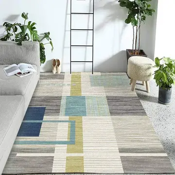 Cover of MOXIC Soft Geometric Living Room Area Rugs Rectangular Children Crawling Bedroom Rug Fleece Anti-Slip Carpets Nordic Modern Home Decor Mats Indoor Outdoor Runners Nursery 4' X 5.2'