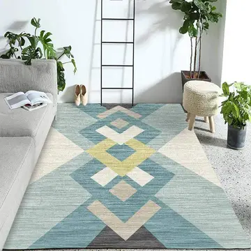 Cover of MOXIC Soft Geometric Living Room Area Rugs Square Children Crawling Bedroom Rug Fleece Anti-Slip Carpets Nordic Modern Home Decor Mats Indoor Outdoor Runners Nursery 4' X 4'