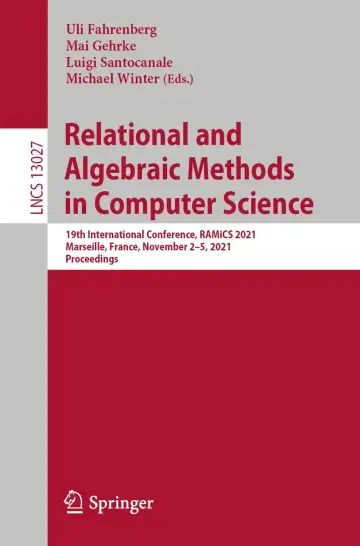 Cover of Relational and Algebraic Methods in Computer Science