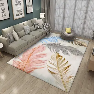Cover of MOXIC Soft Abstract Art Living Room Area Rugs Rectangular Children Crawling Bedroom Rug Fleece Anti-Slip Carpets Nordic Feather Modern Home Decor Mats Indoor Outdoor Runners Nursery 2.6' X 6.5'