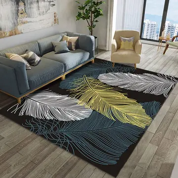 Cover of MOXIC Soft Abstract Art Living Room Area Rugs Rectangular Children Crawling Bedroom Rug Fleece Anti-Slip Carpets Nordic Feather Modern Home Decor Mats Indoor Outdoor Runners Nursery 4' X 6'