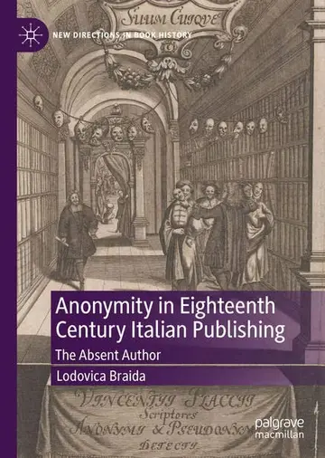 Cover of Anonymity in Eighteenth-Century Italian Publishing