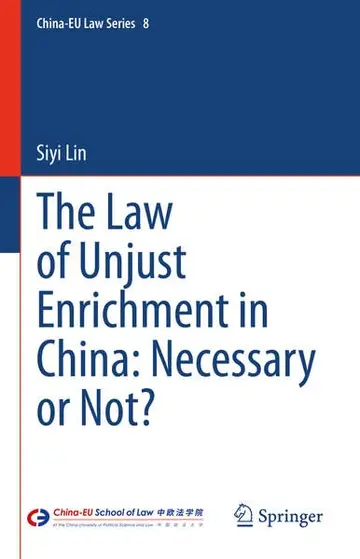 Cover of The Law of Unjust Enrichment in China