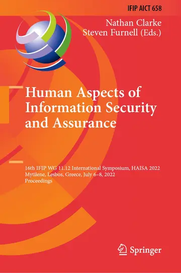 Cover of Human Aspects of Information Security and Assurance