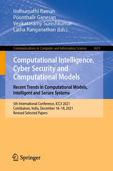 Cover of Computational Intelligence, Cyber Security and Computational Models. Recent Trends in Computational Models, Intelligent and Secure Systems