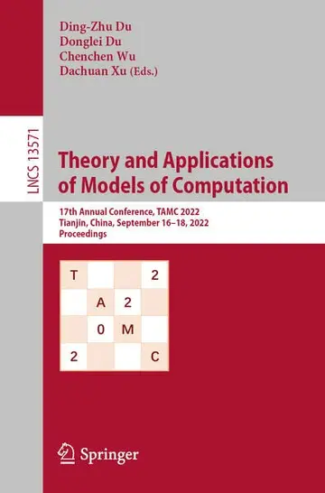 Cover of Theory and Applications of Models of Computation
