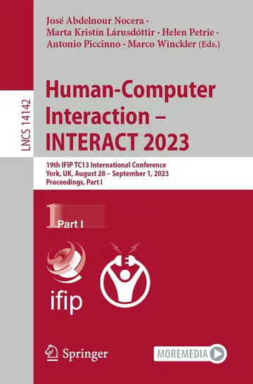 Cover of Human-Computer Interaction – INTERACT 2023