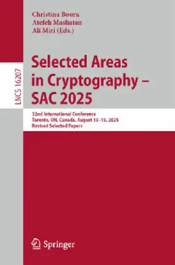 Cover of Selected Areas in Cryptography - Sac 2025