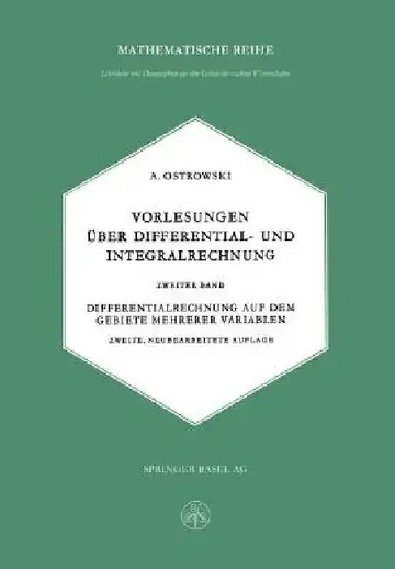 Cover of Vorlesungen Über Differential- Und Integralrechnung