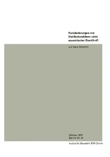 Cover of Formänderungen Von Stahlbetonstützen Unter Exzentrischer Druckkraft