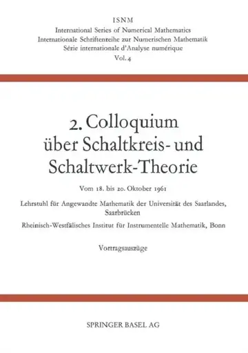 Cover of 2. Colloquium Über Schaltkreis- Und Schaltwerk-Theorie