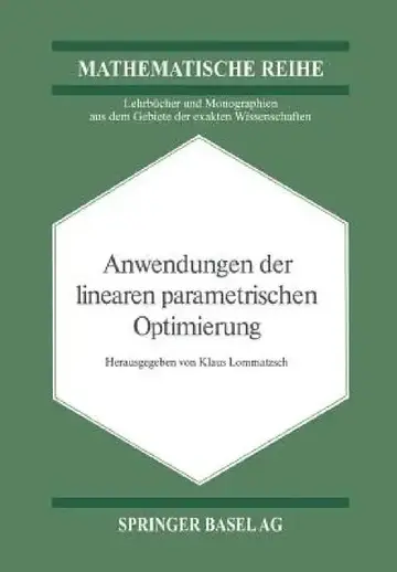 Cover of Anwendungen Der Linearen Parametrischen Optimierung