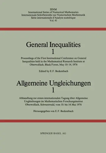 Cover of General Inequalities 1 / Allgemeine Ungleichungen 1