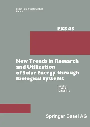 Cover of New Trends in Research and Utilization of Solar Energy through Biological Systems