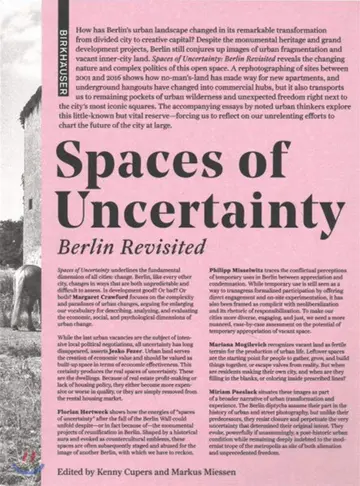 Cover of Spaces of Uncertainty - Berlin revisited