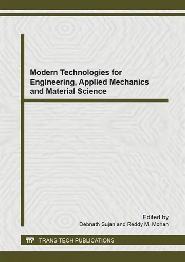 Cover of Modern Technologies for Engineering, Applied Mechanics and Material Science