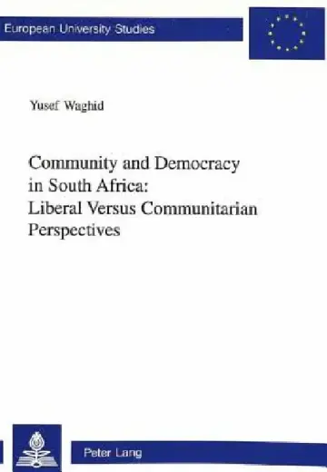 Cover of Community and Democracy in South Africa