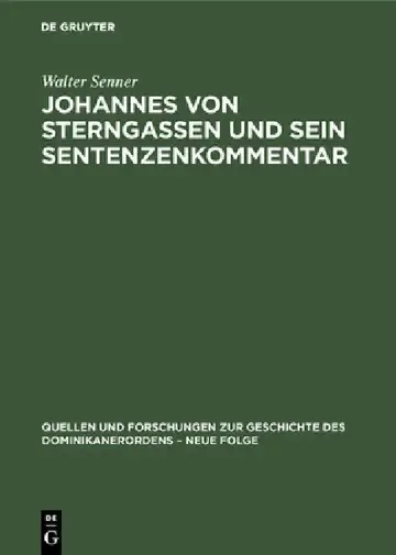 Cover of Johannes von Sterngassen und sein Sentenzenkommentar