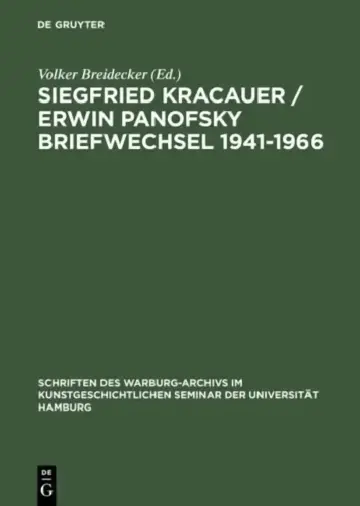 Cover of Siegfried Kracauer / Erwin Panofsky Briefwechsel 1941-1966