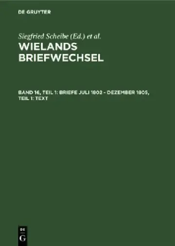 Cover of Briefe Juli 1802 - Dezember 1805, Teil 1