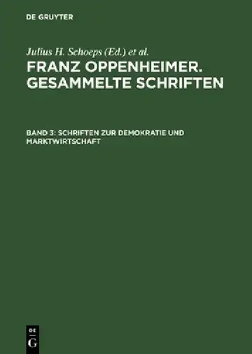 Cover of Schriften Zur Demokratie Und Marktwirtschaft