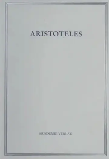 Cover of Aristoteles, Band 18/VI, Opuscula VI