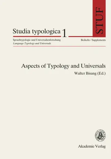 Cover of Aspects of Typology and Universals