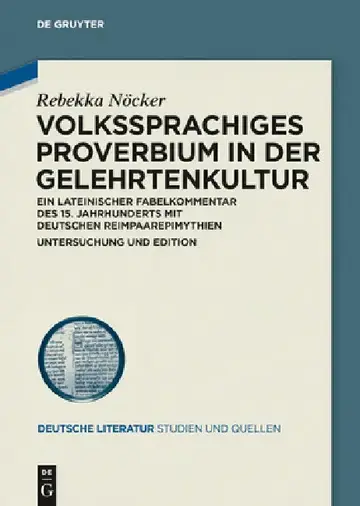Cover of Volkssprachiges Proverbium in der Gelehrtenkultur