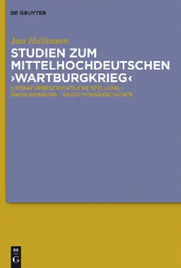 Cover of Studien Zum Mittelhochdeutschen 'Wartburgkrieg'