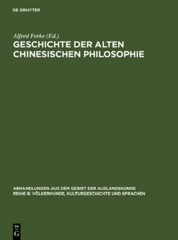 Cover of Geschichte der alten chinesischen Philosophie