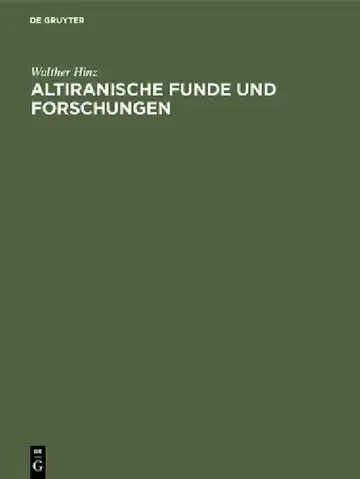 Cover of Altiranische Funde und Forschungen