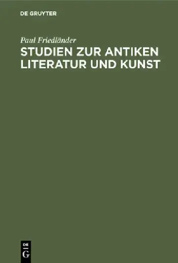 Cover of Studien Zur Antiken Literatur Und Kunst