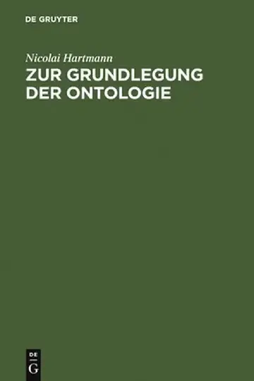 Cover of Zur Grundlegung Der Ontologie