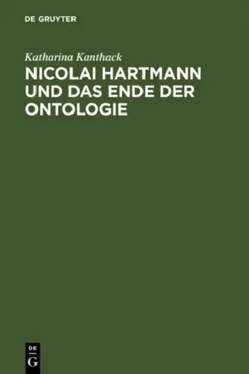 Cover of Nicolai Hartmann und das Ende der Ontologie
