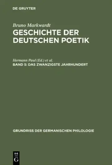 Cover of Geschichte der deutschen Poetik, Band 5, Das zwanzigste Jahrhundert