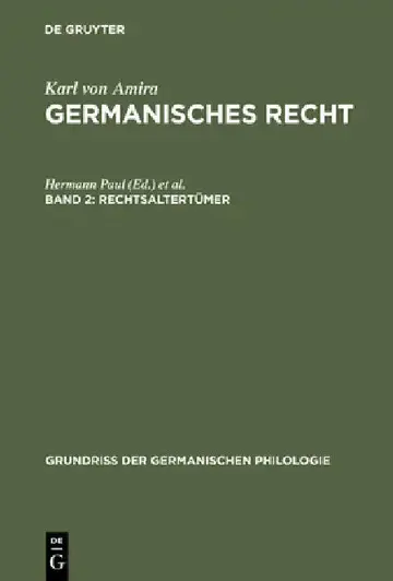 Cover of Germanisches Recht, Band 2, Rechtsaltertümer