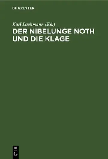 Cover of Der Nibelunge Noth Und Die Klage