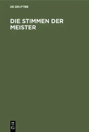 Cover of Die Stimmen der Meister