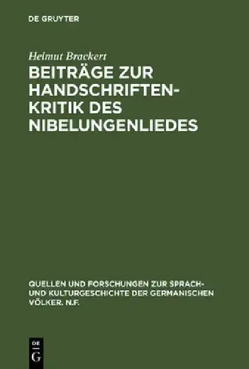 Cover of Beiträge Zur Handschriftenkritik Des Nibelungenliedes