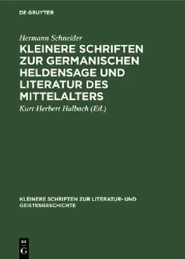 Cover of Kleinere Schriften Zur Germanischen Heldensage Und Literatur Des Mittelalters