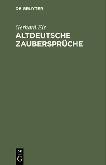 Cover of Altdeutsche Zaubersprüche