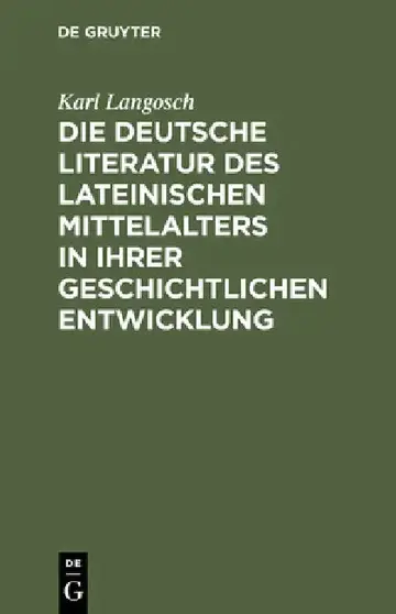 Cover of Die deutsche Literatur des lateinischen Mittelalters in ihrer geschichtlichen Entwicklung