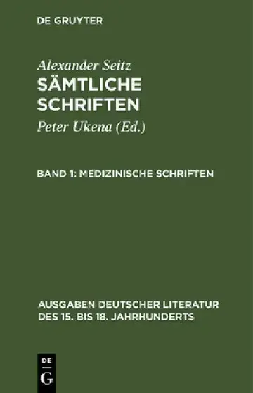Cover of Sämtliche Schriften, Band 1, Medizinische Schriften