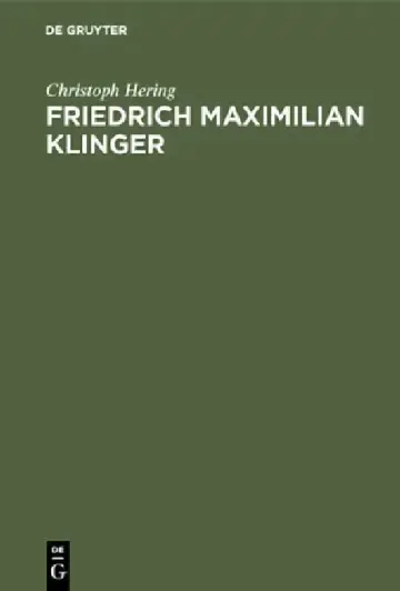 Cover of Friedrich Maximilian Klinger