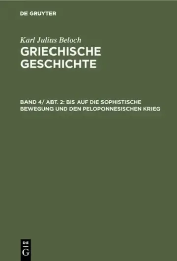 Cover of Bis Auf Die Sophistische Bewegung Und Den Peloponnesischen Krieg