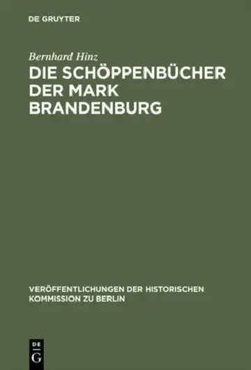 Cover of Die Schöppenbücher der Mark Brandenburg