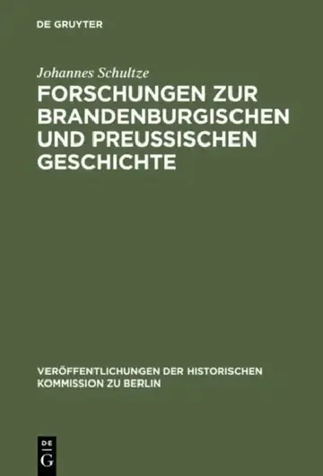 Cover of Forschungen Zur Brandenburgischen Und Preussischen Geschichte