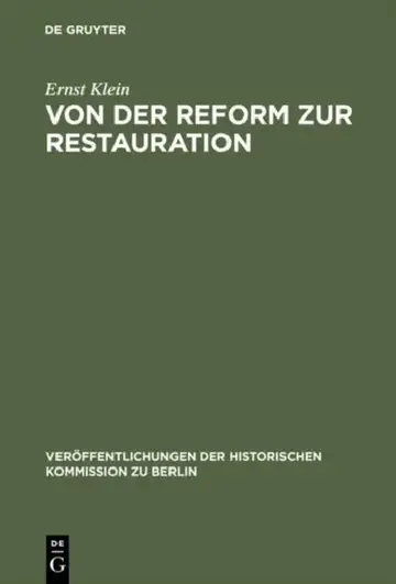 Cover of Von Der Reform Zur Restauration