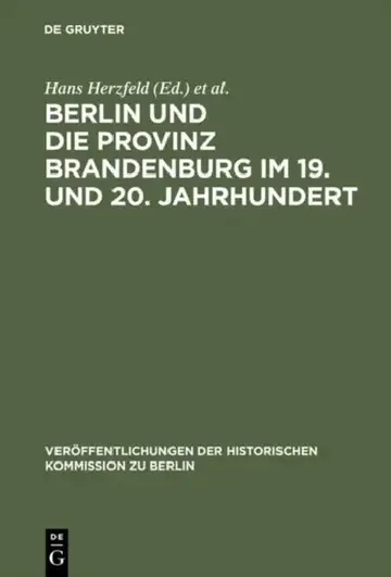 Cover of Berlin und die Provinz Brandenburg im 19. und 20. Jahrhundert